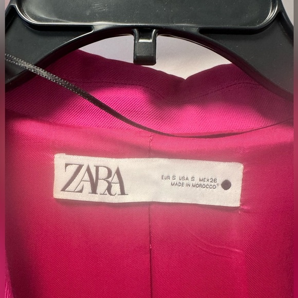 Zara Fuchsia Pink Flowy Blazer & Pajama Pant Set Size Small - Picture 6 of 12